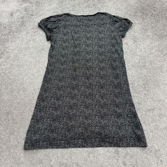 Theory Ginny Tweed Ruffle Silk Midi Shift Dress Womens XS Petite Black White - Picture 2 of 16